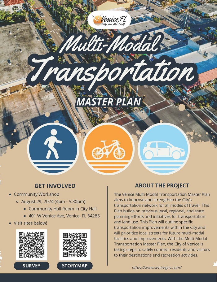 Venice Multi-Modal Transportation Master Plan Outreach Flyer 8.29.24