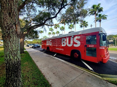 OneBlood bus outside City Hall 2020