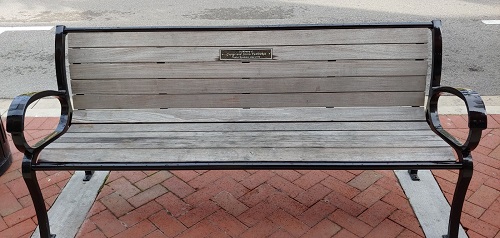 Downtown Bench with dedication plaque