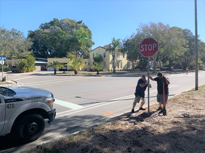 New stop sign- Venezia Park