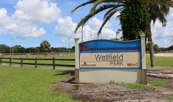 Wellfield Park sign 2022