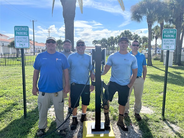 Utilities group who installed Water Plant vehicle charging station