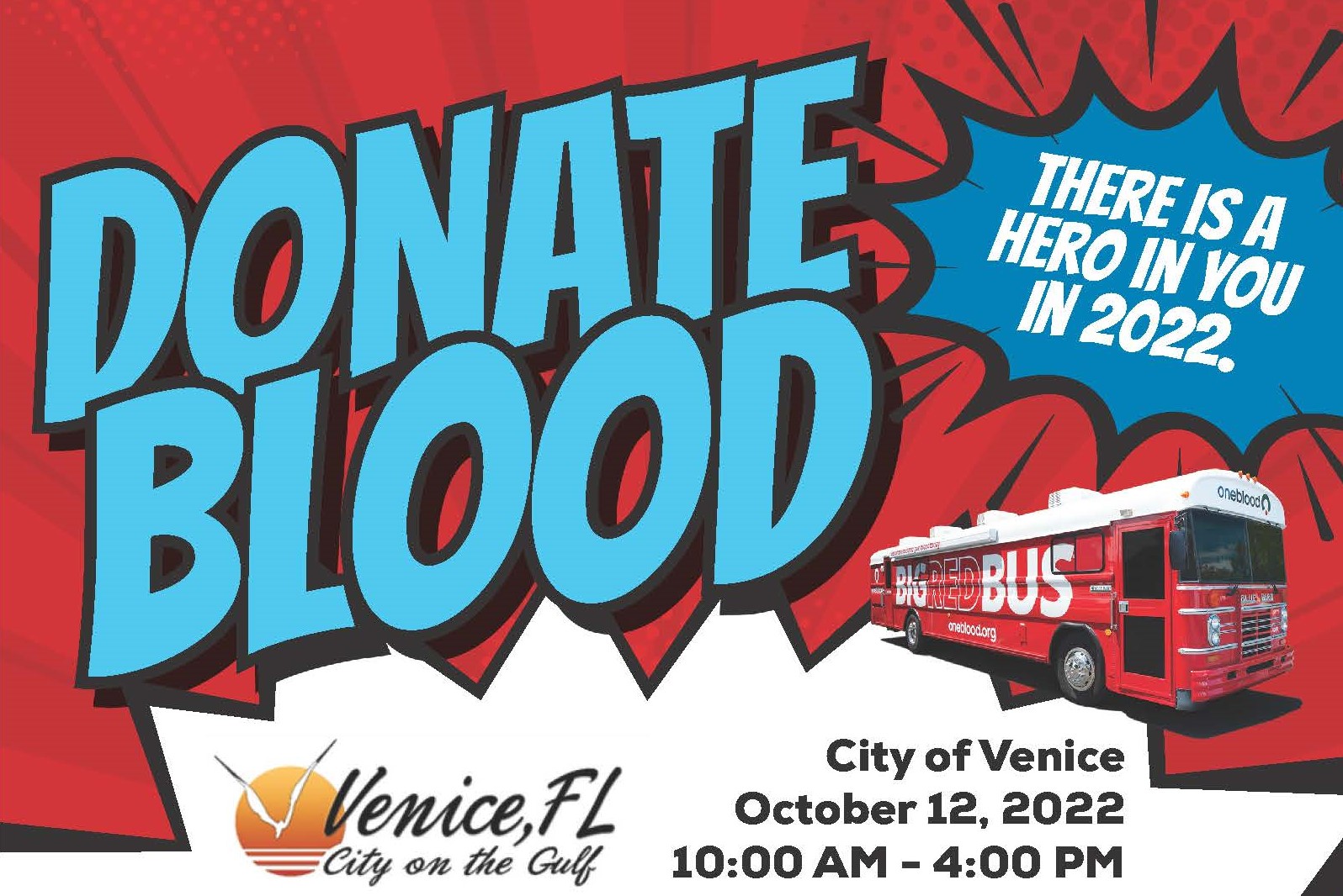 Venice City Hall blood drive graphic 10.12.22