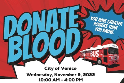 City Hall blood drive graphic 11.9.22