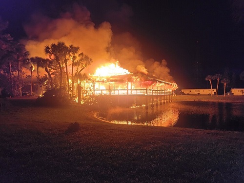 Bay Indies clubhouse in flames 3.15.23