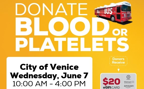 City of Venice blood-platelet drive 6-7 graphic