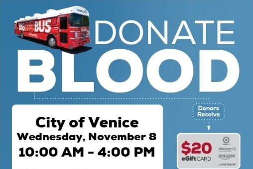 City of Venice blood drive 11.8.23 graphic