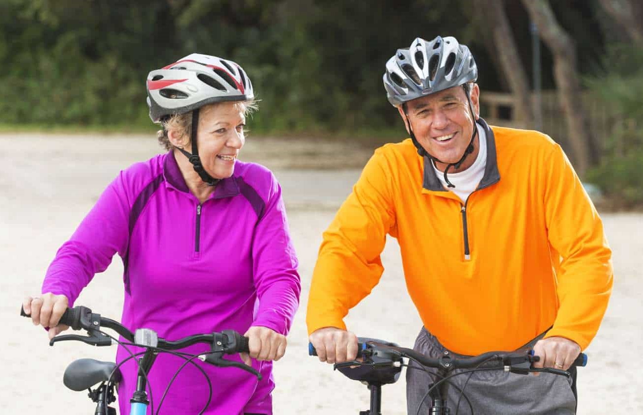 seniors on bikes