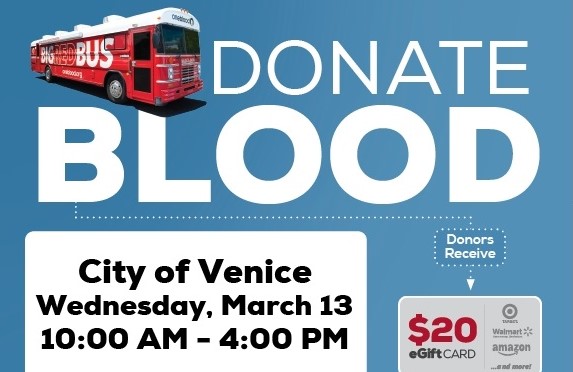 City of Venice blood drive 3.13.24 graphic for website