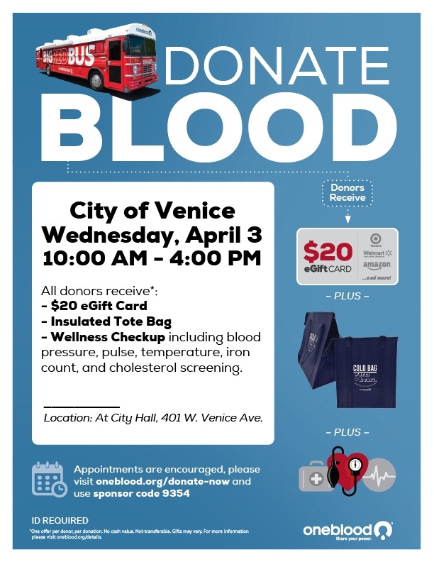 City of Venice blood drive 4.3.24