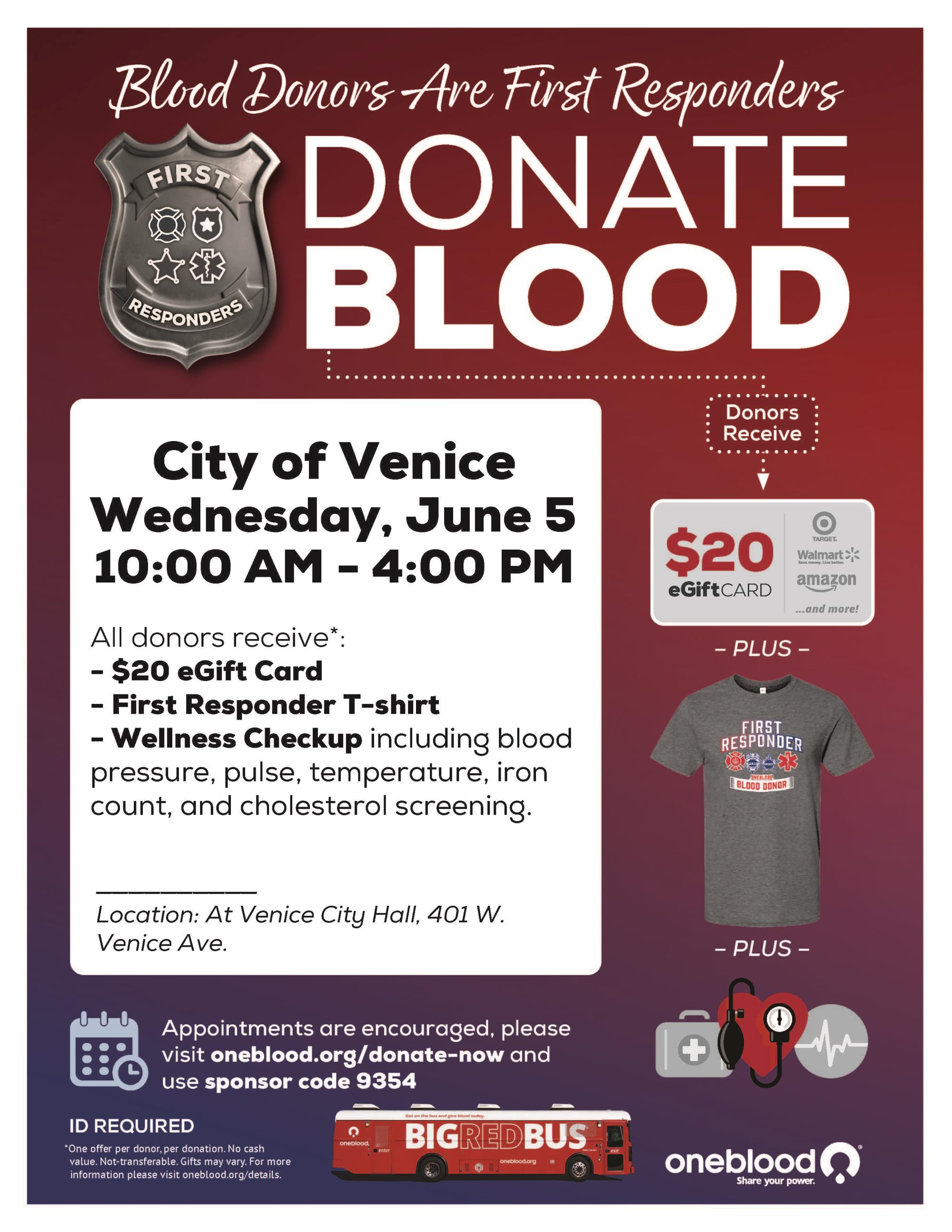 City of Venice blood drive 6.5.24