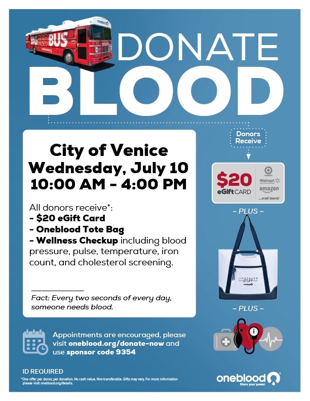 City of Venice blood drive 7.10.24